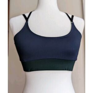 Heroine Sport Dual Tone Halter Cross Bra Small